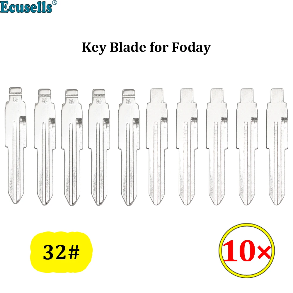 

10Pcs/Lot Metal Blank Uncut Flip KD/Xhorse Remote Key Blade Type #32 for Foday Fudi