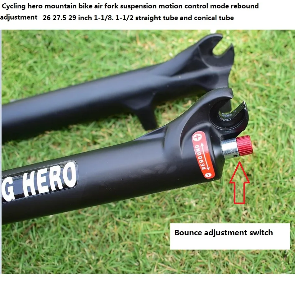 Bicycle front fork mountain bike air fork suspension plug rebound adjustment straight tube cone  26 27.5 29 inches