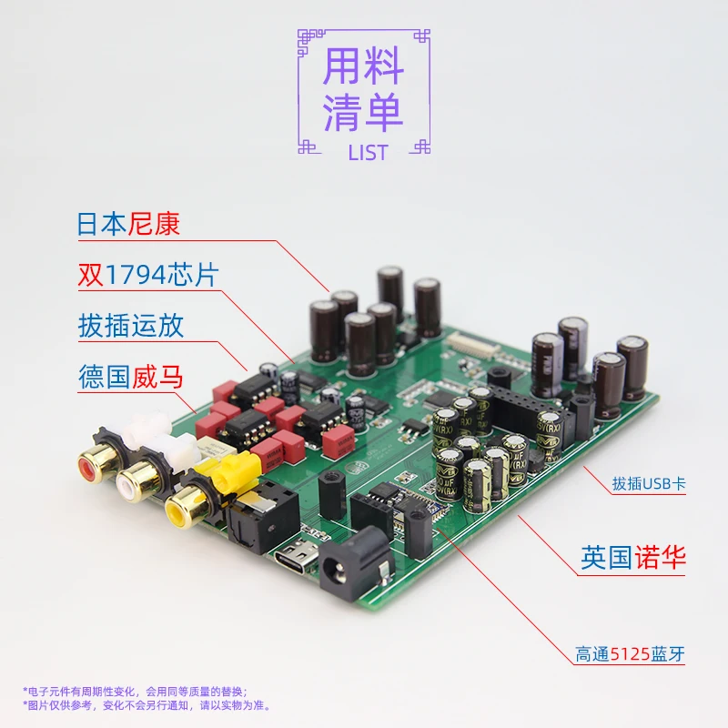 Двойной Pcm1794a декодер Qcc5125 Bluetooth USB коаксиальный ЦАП Aptxhd LDAC