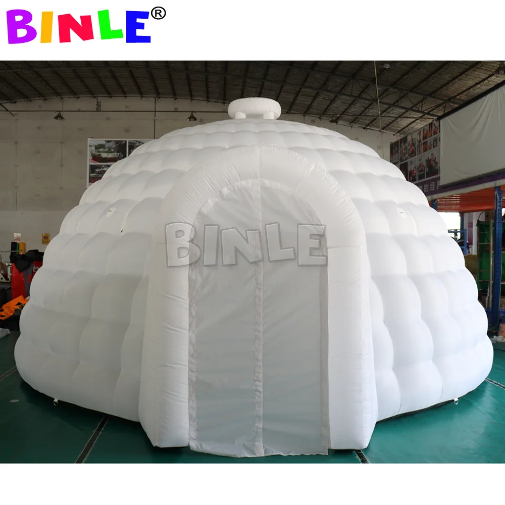 6x3.5 Meters White Small Inflatable Igloo Dome Tent With Velcro Entrance For Party Wedding