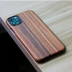 For iPhone 15 14 13 11 12 Pro MAX Mini 16 17 MAHOGANY ebony Wooden Case Coque Luxury Cherry Wood Phone Hard Cover