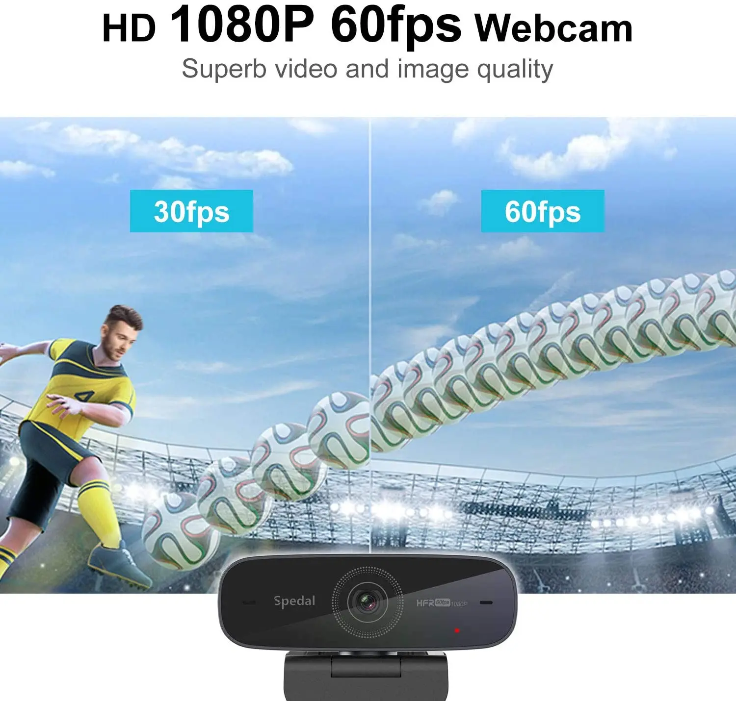 Spedal AF926 1080p 60Fps Auto Focus Webcam Full HD USB Camera  Stream with Microphones  for PC MAC Business Conferencing