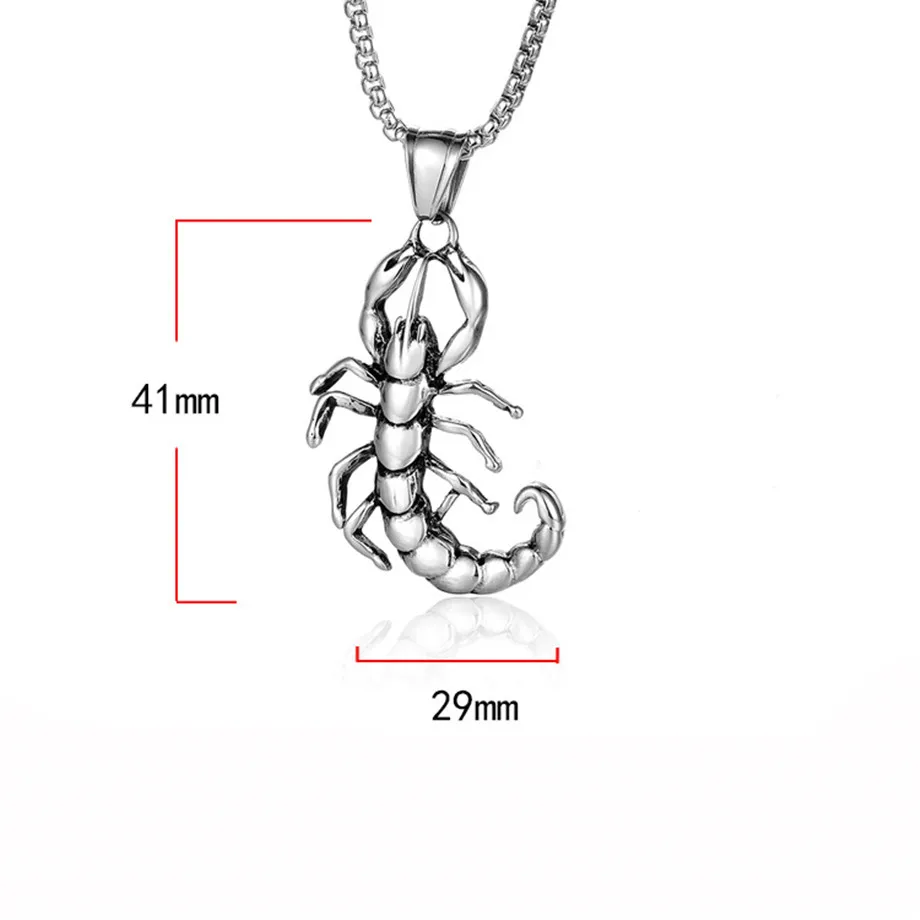 New Punk Scorpio Scorpion Pendant Necklace For Men/Women Silver Color Stainless Steel Necklaces Male Fashion Jewelry Gift 2020