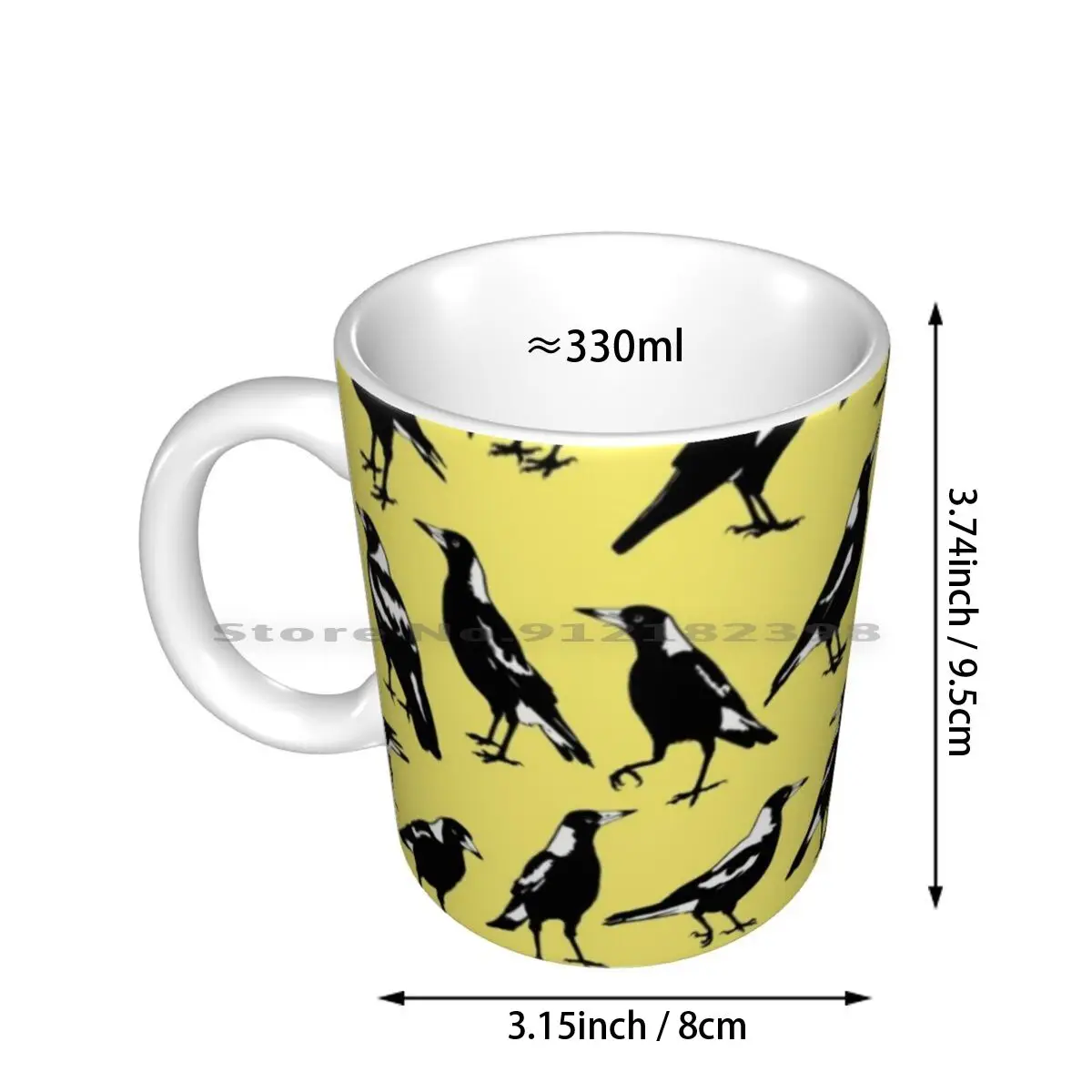 Australian Magpies-Tee Shirts , Other Garments & Homewares Ceramic Mugs Coffee Cups Milk Tea Mug Australian Magpie Magpies