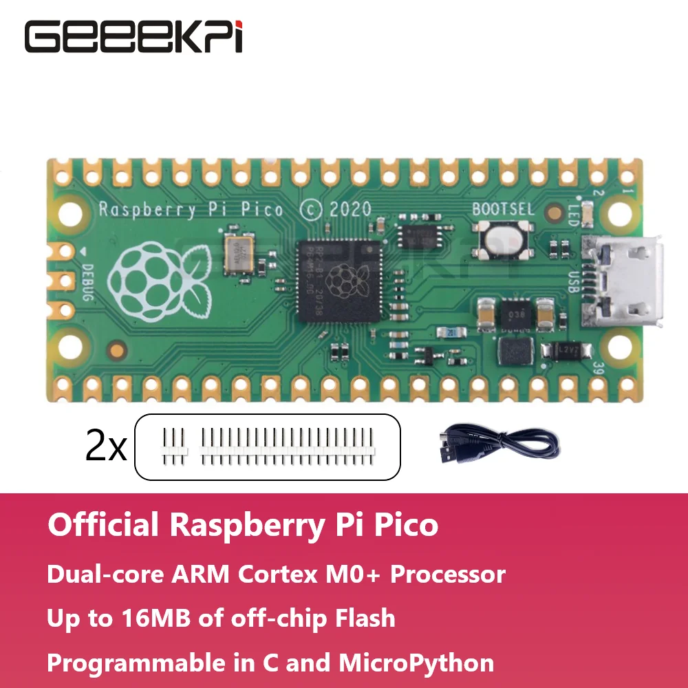 

Raspberry Pi Pico Board Microcontroller Board Dual-Core 264KB ARM Low-Power Microcomputers High-Performance Cortex-M0+ Processor