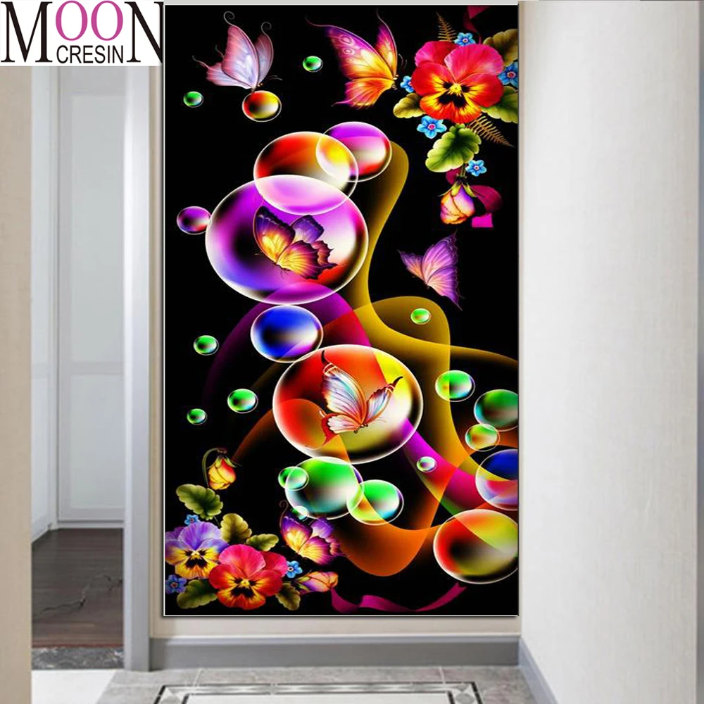 

New 5D Diy Diamond Painting Cross Stitch Painting Flower Bubble Mosaic Needlework Embroidery Full Square Round Decor Rhinestones