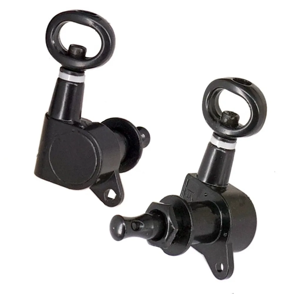 A Set of 6 Pcs Black Hollow Handle Inline Machine Heads Tuning Pegs Tuners for Electric Acoustic Guitar Accessories Parts