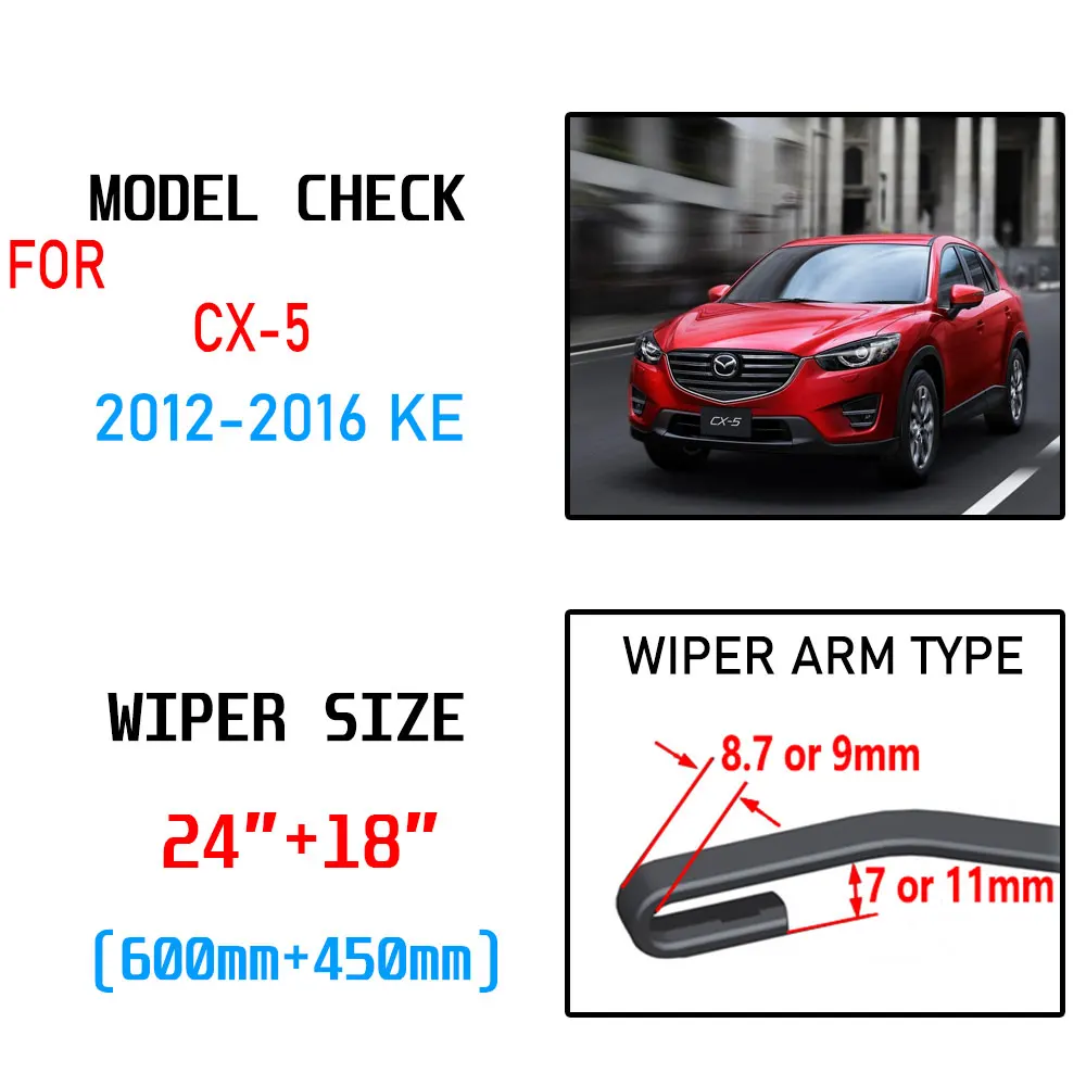 For Mazda CX-5 2013 2014 2015 2016 KE CX5 CX 5 MK1 Accessories Car Front Windscreen Wiper Blades Brushes Cutter U Type J Hook