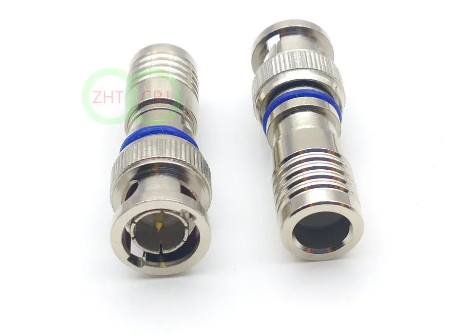 75 ohm BNC male COMPRESSION COAX CONNECTOR RG59 CABLE CCTV adapter New