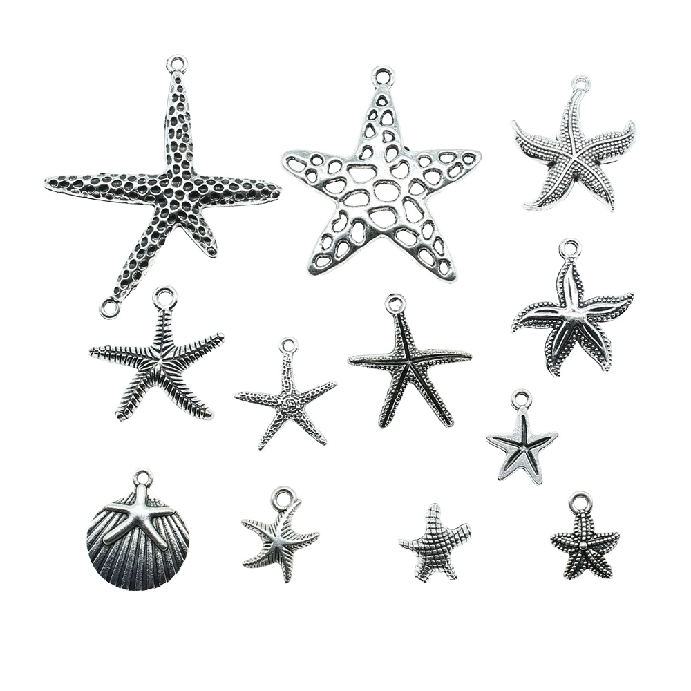 20pcs Starfish Charms Antique Silver Color Starfish Pendant Charms Sea Animal Starfish Charms For Jewelry Making DIY Craft