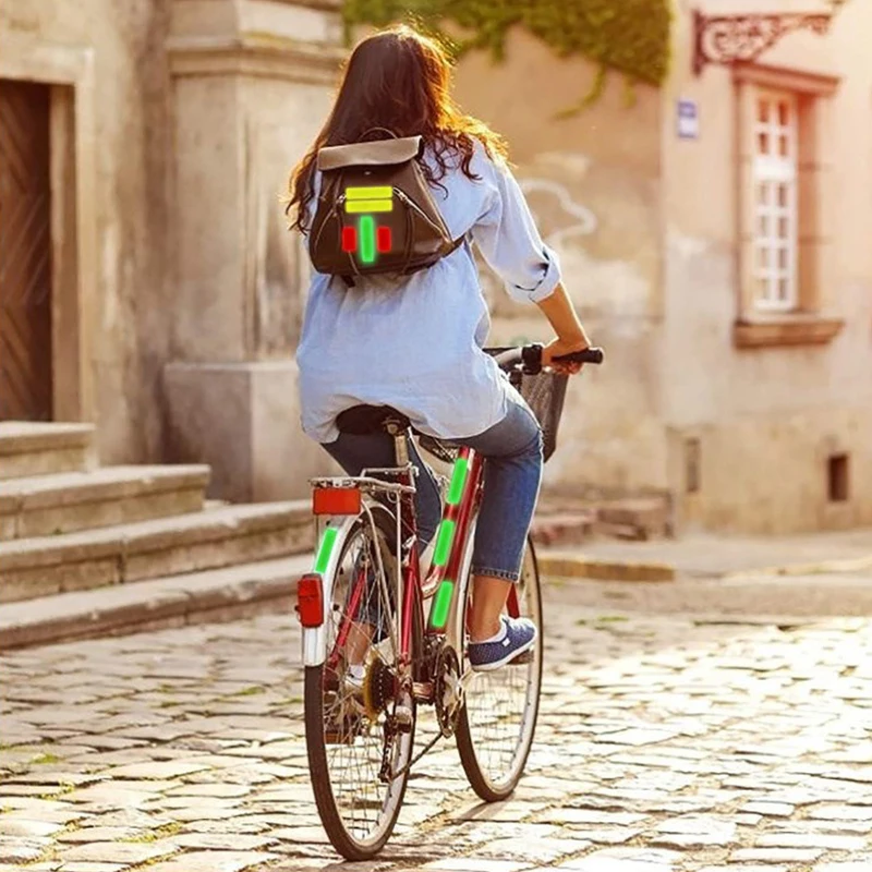 Pegatinas reflectantes de seguridad, cinta de advertencia, cinta de seguridad, accesorios para bicicleta