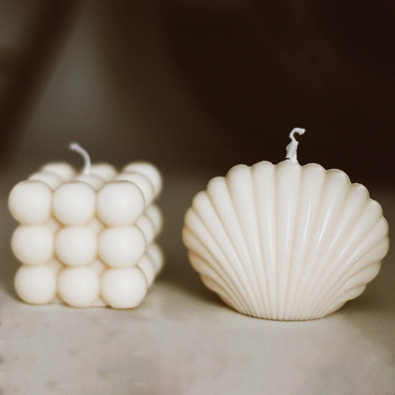 DIY Shell Candle Mold Aromatherapy Candle Plaster Mold 3D Marine Shell Silicone Scallop Soap Mold Handmade Home Craft Decoration