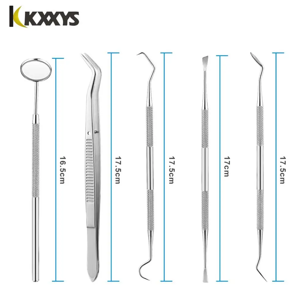 5 sztuk/zestaw ze stali nierdzewnej lusterko stomatologiczne narzędzie stomatologiczne zestaw z torbą usta zestaw dentystyczny Instrument