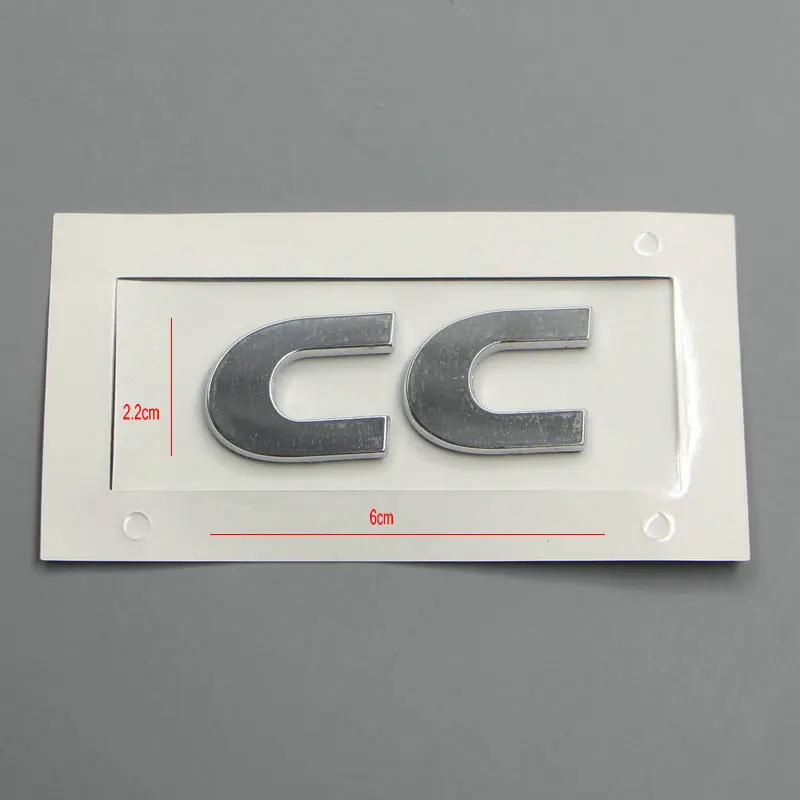 For  CC Trunk logo CC alphabet ABS plastic Electroplated car paint silvery