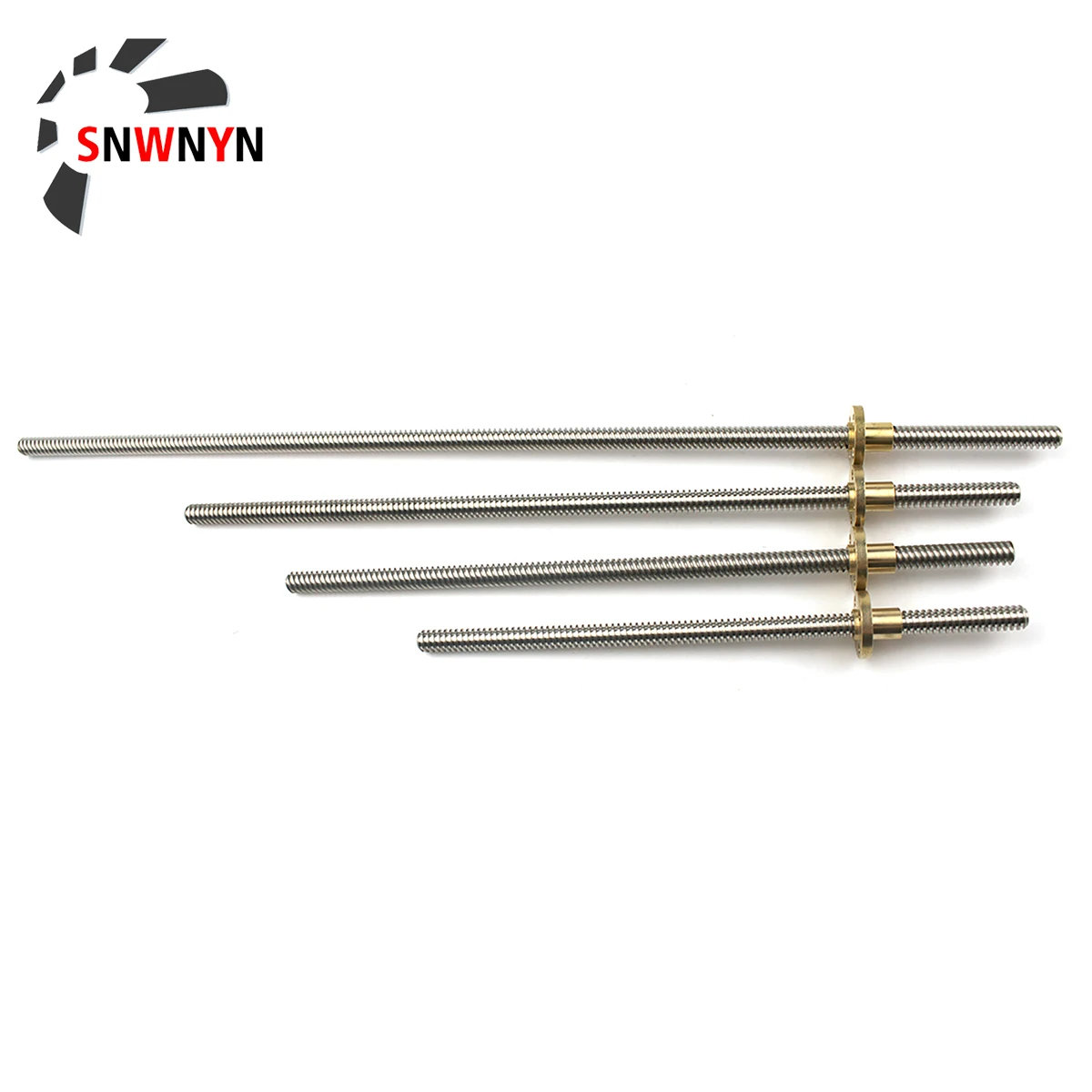 T8ตะกั่วสกรู Trapezoidal Rod Lead CNC 3D เครื่องพิมพ์1/2/4/8/10/12/14มม.ความยาว100มม.200มม.250มม.300มม.350มม.400มม.ทองแดงถั่ว