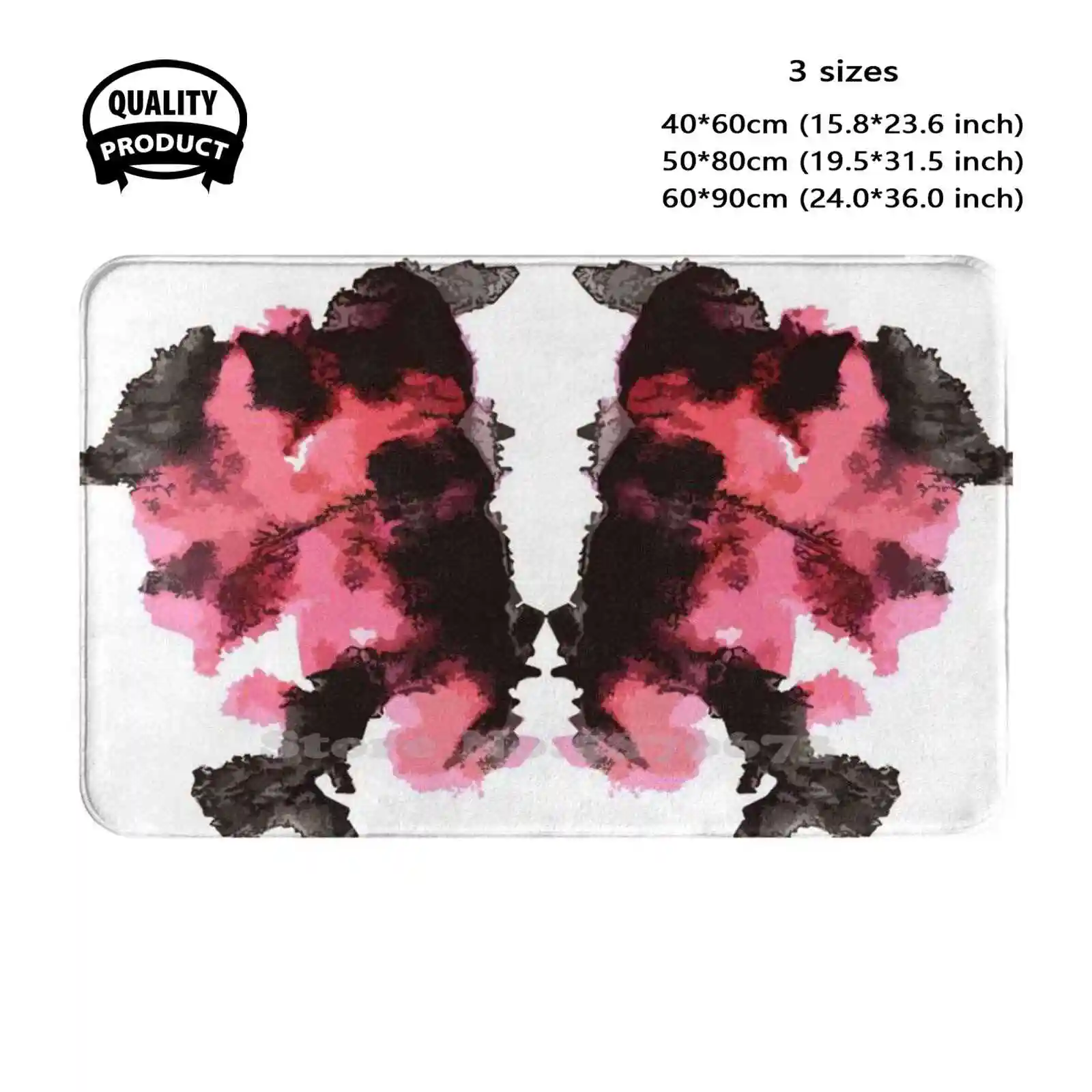 Black And Red Inkblot Soft Cushion Home Carpet Door Mat Car Rug Inkblot Colourful Red Black Rorschach Abstract Symmetrical