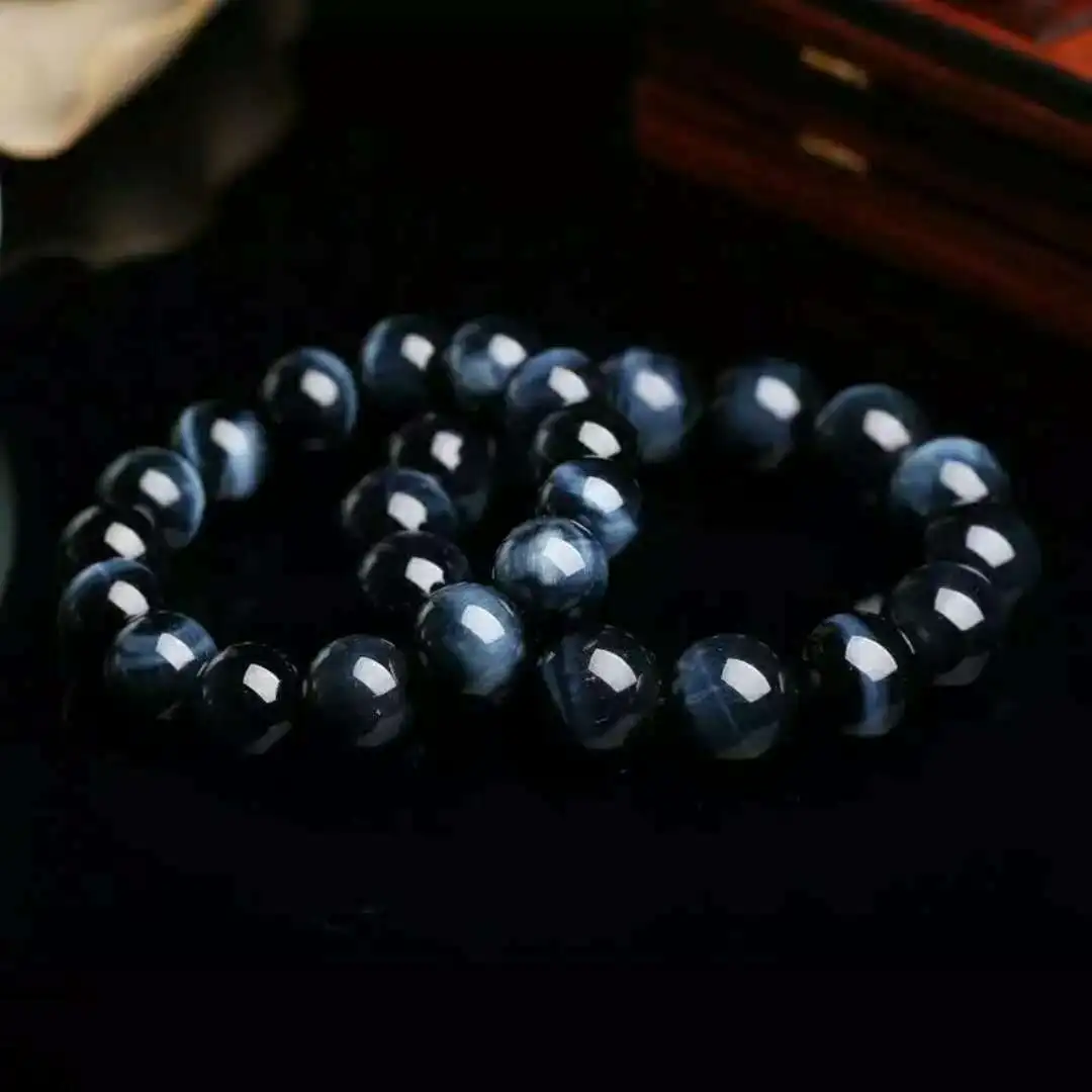 Natural Blue Tiger's Eye Hawk Eye Round Beads Bracelet Woman Hawk Eye Men 8mm 10mm 12mm 14mm 16mm 8mm AAAAAA