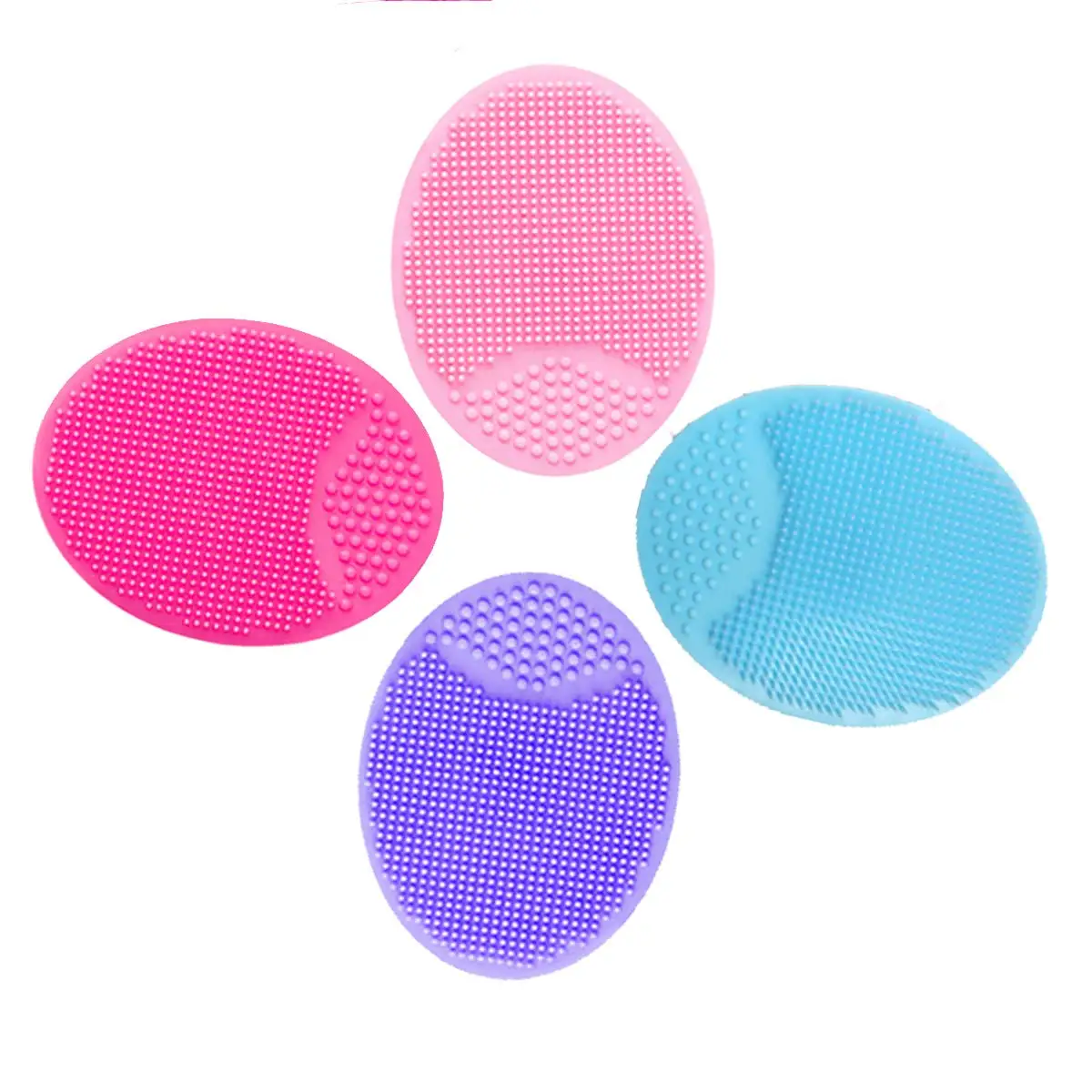 

Face Scrubber,Soft Silicone Facial Cleansing Brush Wash Sponge Massage Pore Blackhead Removing Exfoliating Scrub (4-mixed color)