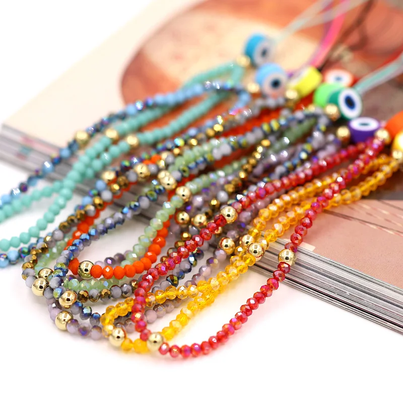 Neue Mode Schmuck Telefon Kette Zubehör Bunte Kristall Evil Eye Charm Lanyard Gurt – Detail 9