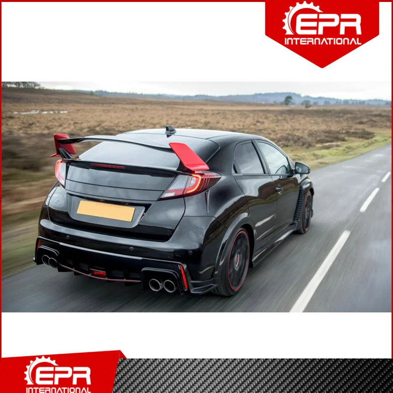 For Civic Type R FK2 2015-2017 OEM Carbon Fiber Rear Spoiler (5 Door Hatch) FK2 Carbon Rear Wing Trim Body Kit Racing Part