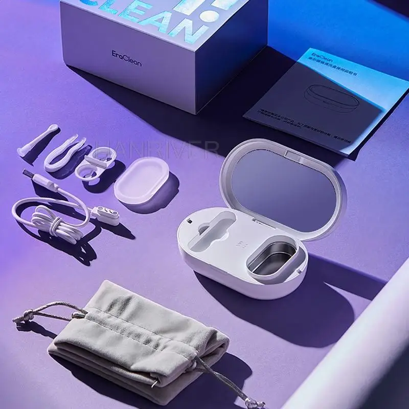 Pembersih Ultrasonik Mesin Pembersih Lensa Kontak Aksesori Lensa Kontak Berwarna Casing Cuci Sonik Pengisian Daya Magnetik