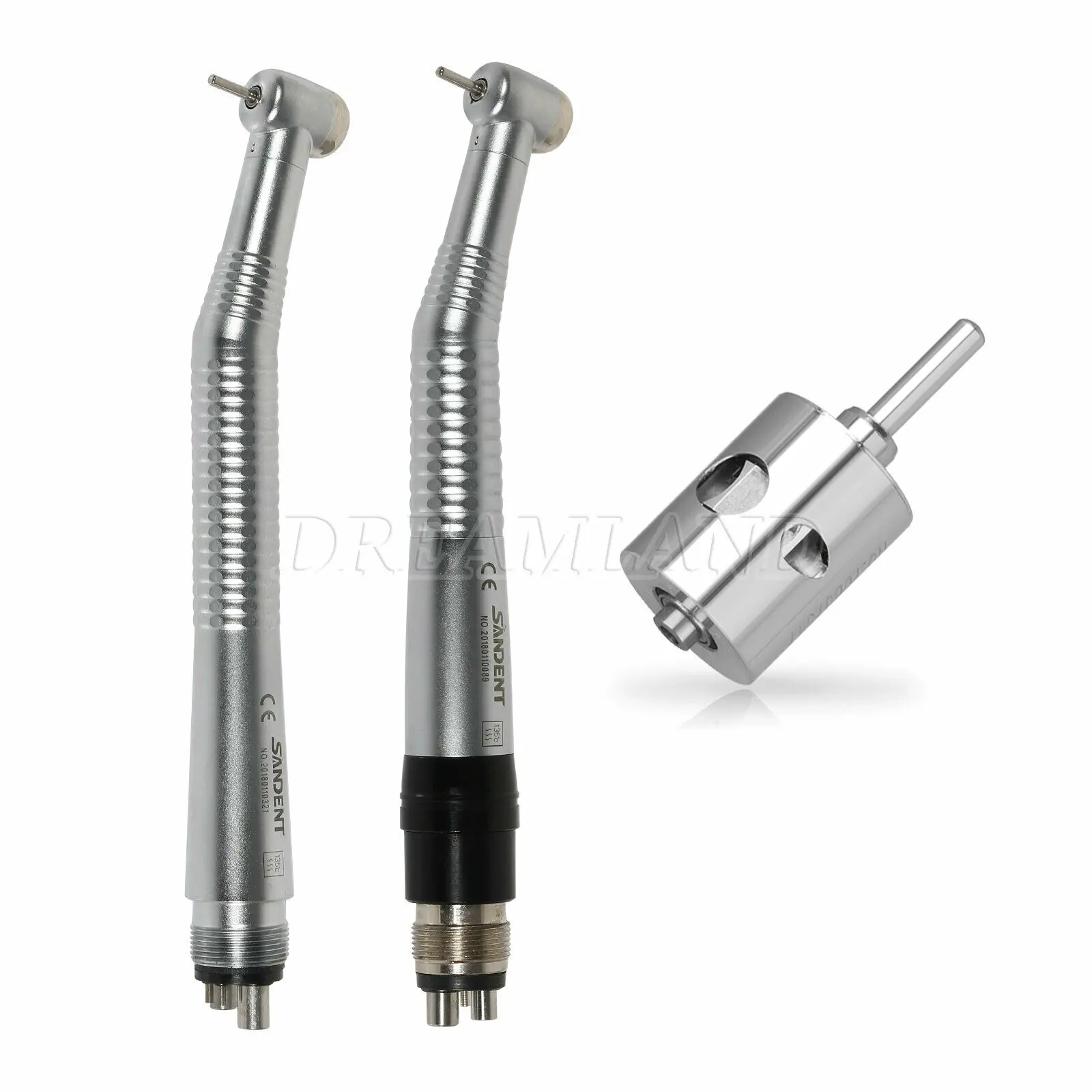 SANDENT NSK Style Standard Head 4 Hole Push Button Handpiece With 4 Hole Coupler Cartridge Single Water Spring Dental Tool NEWly