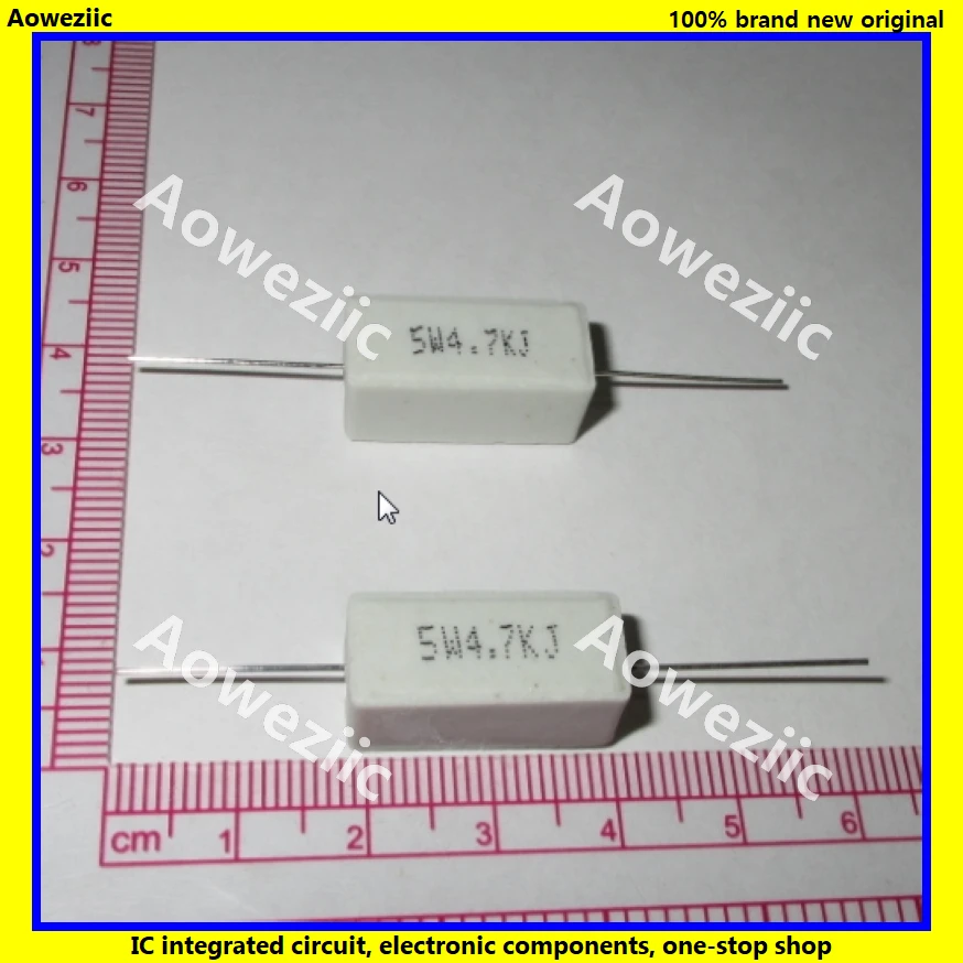 10Pcs RX27 Horizontal cement resistance 5W 4.7K ohm 4.7K RJ 5W4K7J 4700R 4700RJ Ceramic Resistance precision 5% Power resistance