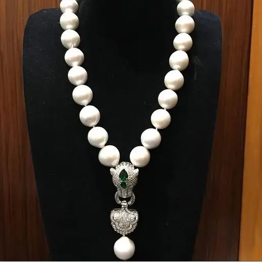 Hot sell European American styles natural 11-12mm white edison huge pearl necklace fashion jewelry