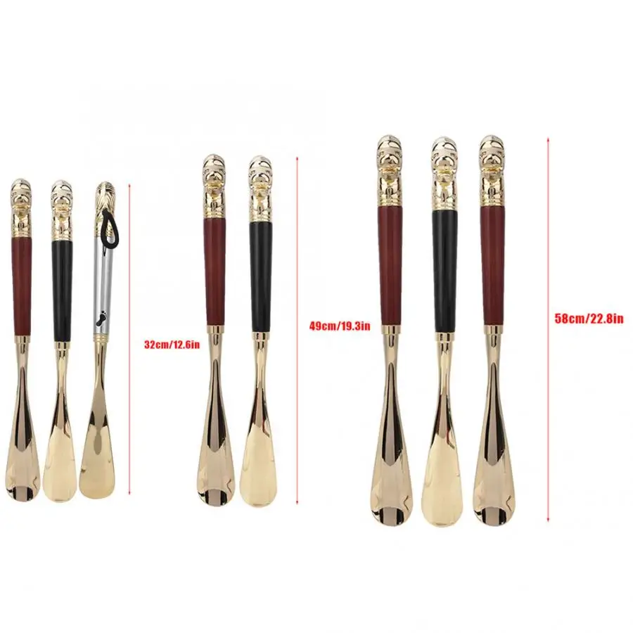 Chausse-Pied Long 58 Cm Tête De Lion – Élégant Métal & Bois, Idéal Hommes & Femmes