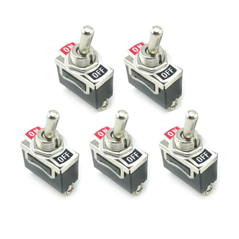 

5PCS Toggle Swith 10A 125V 6A 250V ON/OFF Heavy Duty Toggle Flick Switch Car Dash Light Metal SPST Switch