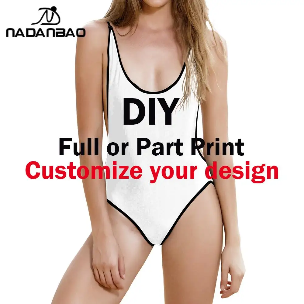 NADANBAO Sexy Women Bikini Brazilian Swimsuit Custom Logo or Image Printing Push-up Bra Bikini Set Two Piece Swim Suit