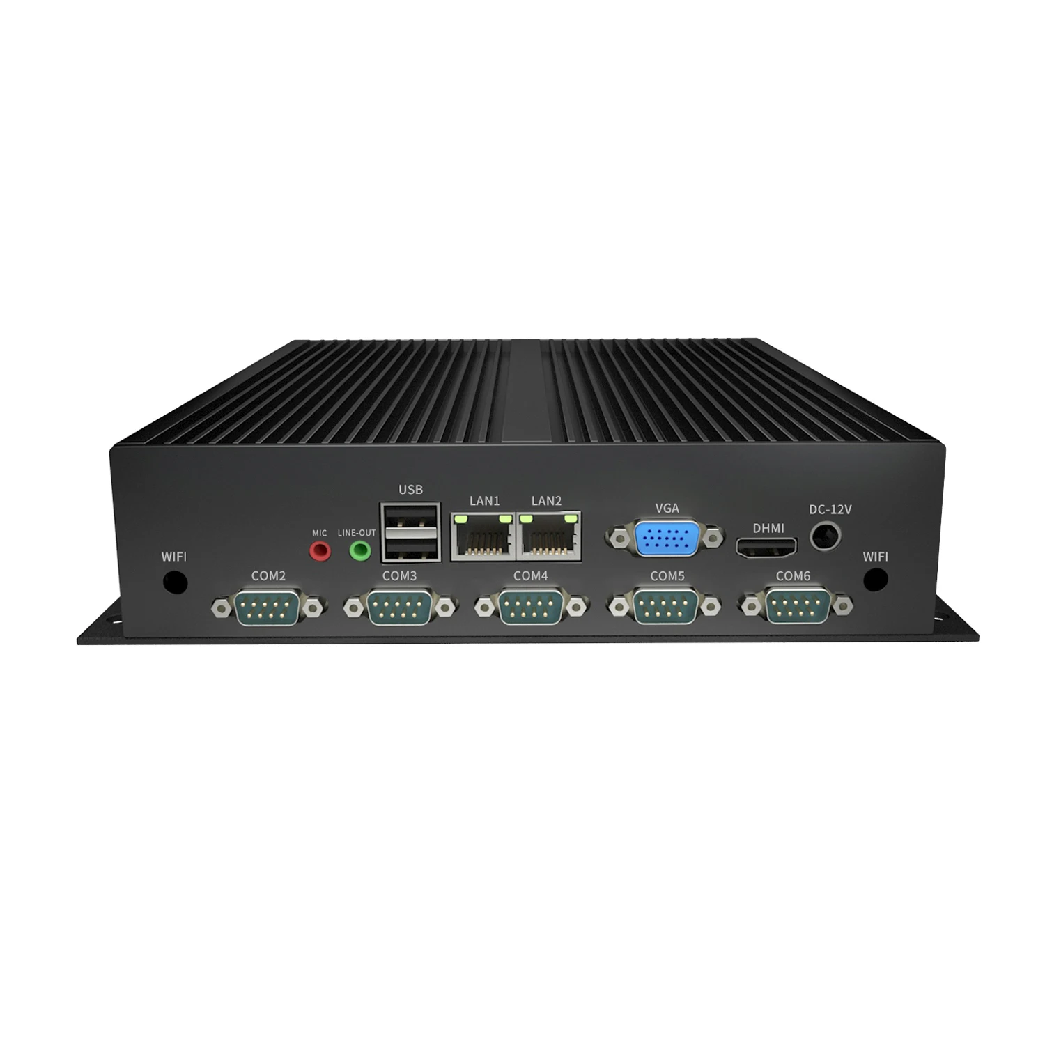 BKHD-Mini PC sin ventilador Core i3 3217U i5 3317U, Windows 10, carcasa ITX resistente, ordenador Industrial, 2 LAN, HDMI, 6 COM, RS232, J1900 integrado