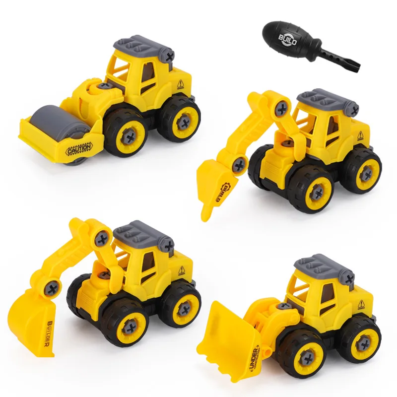 Disassembly and assembly engineering vehicle children\'s toy puzzle disassembly simulation sliding excavator model