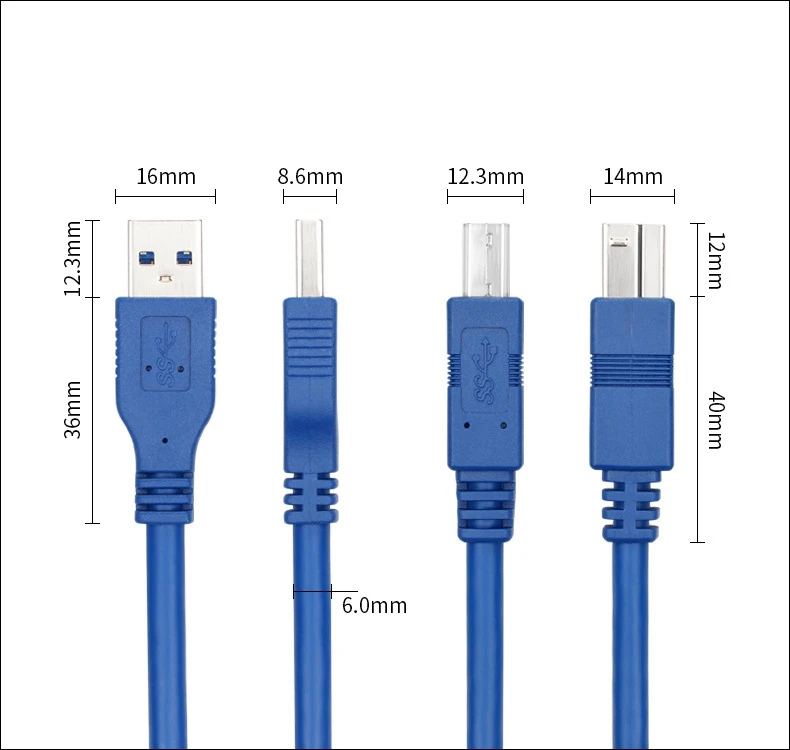 USB 3.0 A męski jestem do USB 3.0 B typ męski BM USB3.0 kabel 0.3m 0.6m 1m 1.5m 3m 5 m 1ft 2ft 3ft 5ft 10ft 30cm 1 3 5 metrów