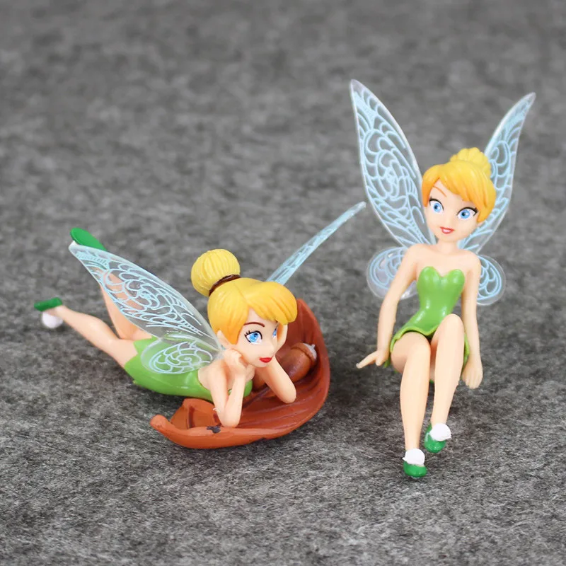 4pcs/Set 3-10cm Princess Tinkerbell Tinker Bell Beautiful Faery Fairy Elf Flower Elves PVC Action Figure Mini Model Toys Dolls