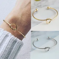 L231 Fashion Knot Cuff Bracelets & Bangles Women Jewelry Pulseira Simple Glossy Open Pulseras LOVE Valentine's Day Gift