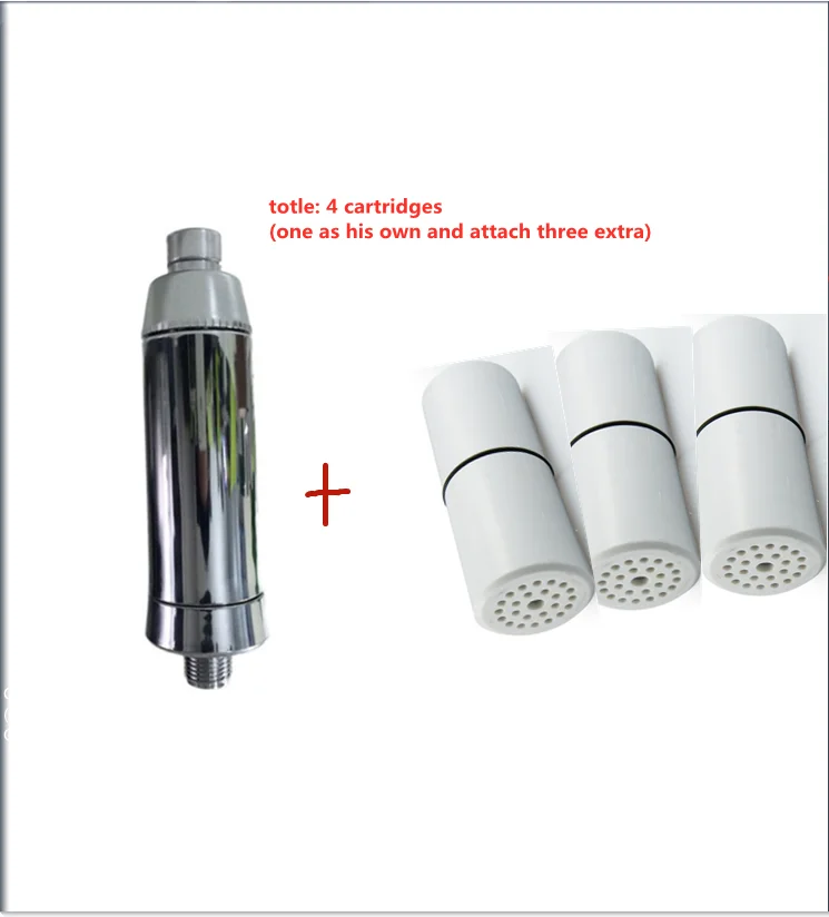 1pcs household shower water purifier, skin care water purifier, dechlorination and impurity removal with 3 additional filters