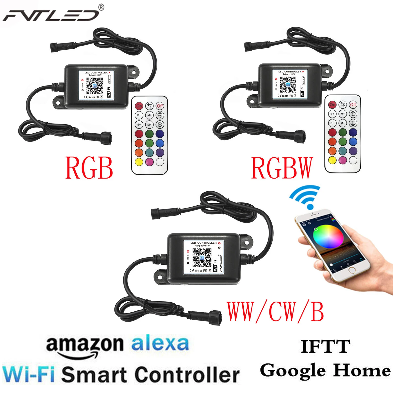 Waterproof Smart Wifi Phone APP LED RGB RGBW Controller for FVTLED Outdoor LED Deck Lights for Alexa Echo Googlehome IFTTT