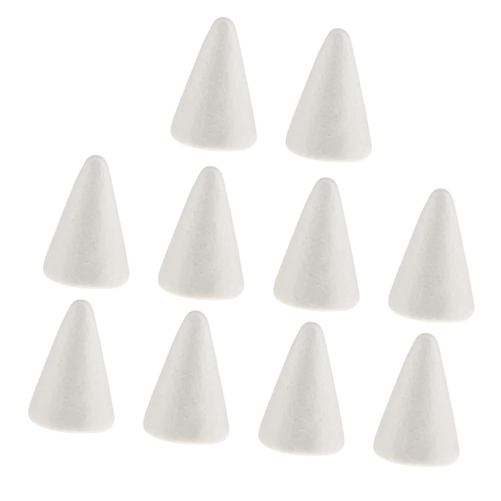 5/10x Cone Christmas Tree Styrofoam Foam For Kids Craft Decoration 70/100/150mm