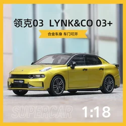 Diecast 1:18 Scale LYNK&CO 03 Geely Alloy Simulation Car Model Hardcover Edition Collectible Decoration Gift Toys Boys