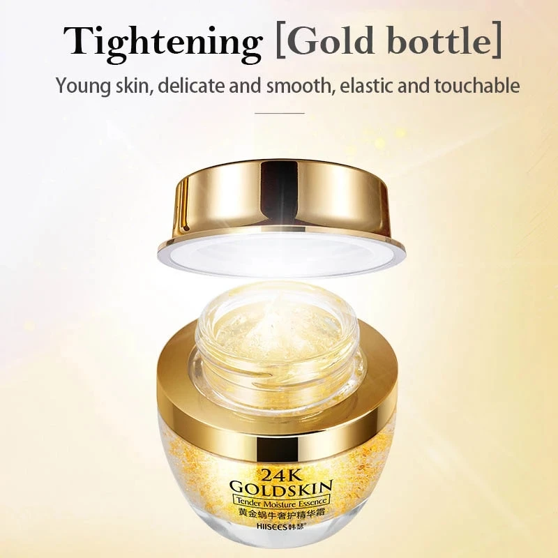 LAIKOU 24K Gold Snail Collagen Face Cream Improve Roughness Tighten Skin Repair Damaged Skin Moisturizing Face Cream Skin Care