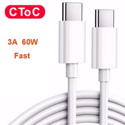 Type C USB C to Type C Cable Fast Charging 60W 3A PD Cable QC 3.0 Quick Charging Mobile Phone Charging Wire USB C Data Cable