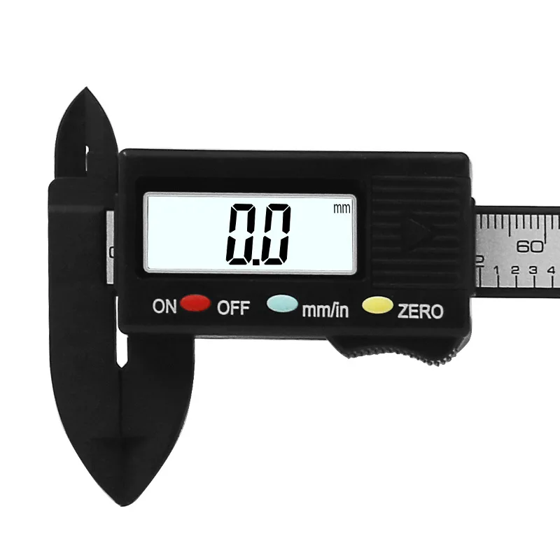 Plastic Vernier Caliper 0-100mm Measuring Tool LCD Digital Electronic Carbon Fiber Vernier Caliper Gauge Measuring Tool