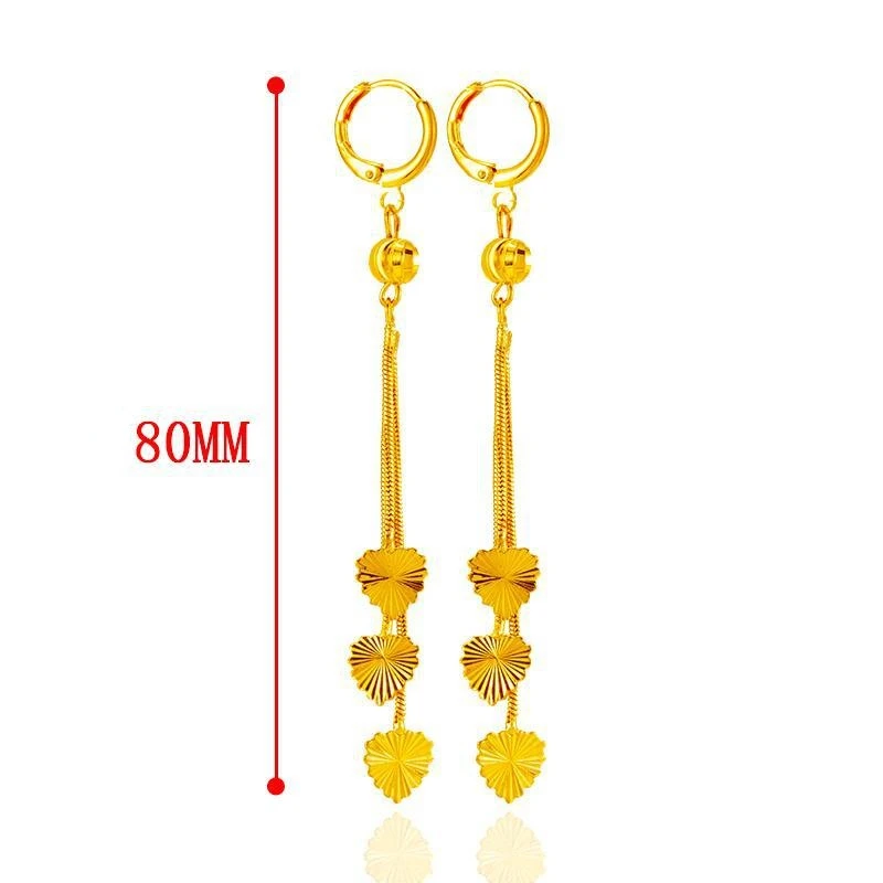 18K Gold Plated Dangle Earrings for Women Girls Heart Flower Long Tassel Drop Earrings 2021 New Statement Gold Jewelry Gifts