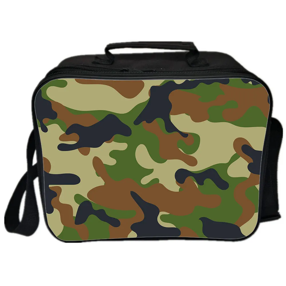 Camouflage Picnic Bag Lunch Bags Fashion Camping Shoulder Bag Handbags Portable Insulated Nylon Bag For Women