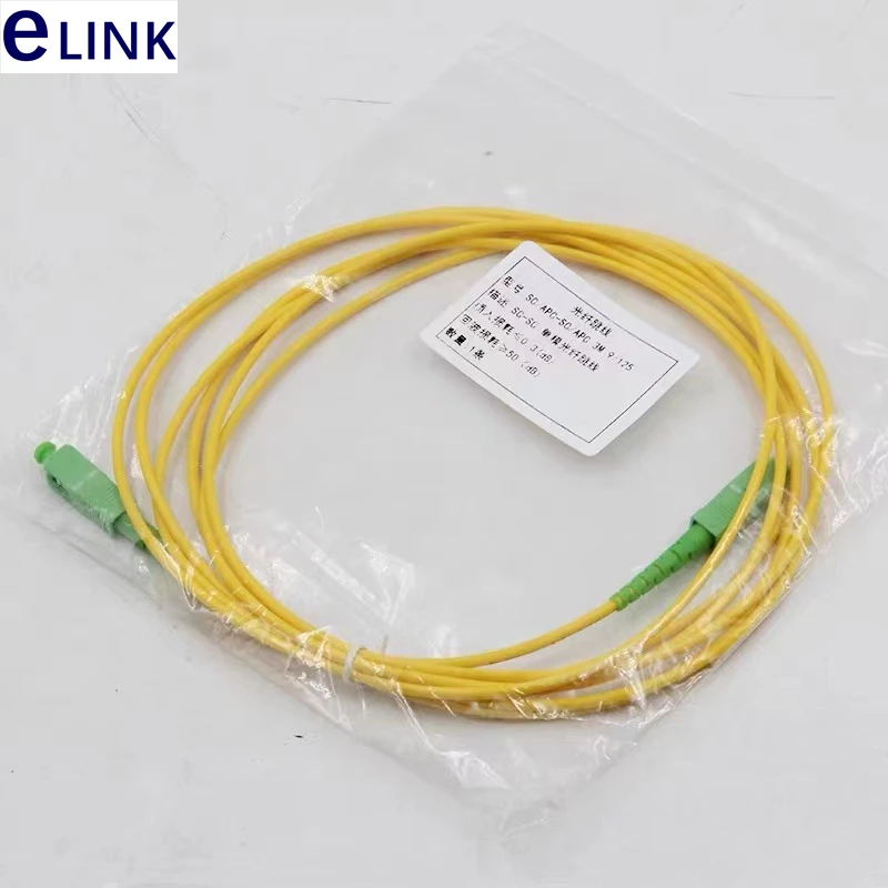 SCAPC fiber patchcords1m simplex Singlemode 2.0mm patch cable SM SX SC/APC-SC/APC optical fibre jumper free shipping 100pcs