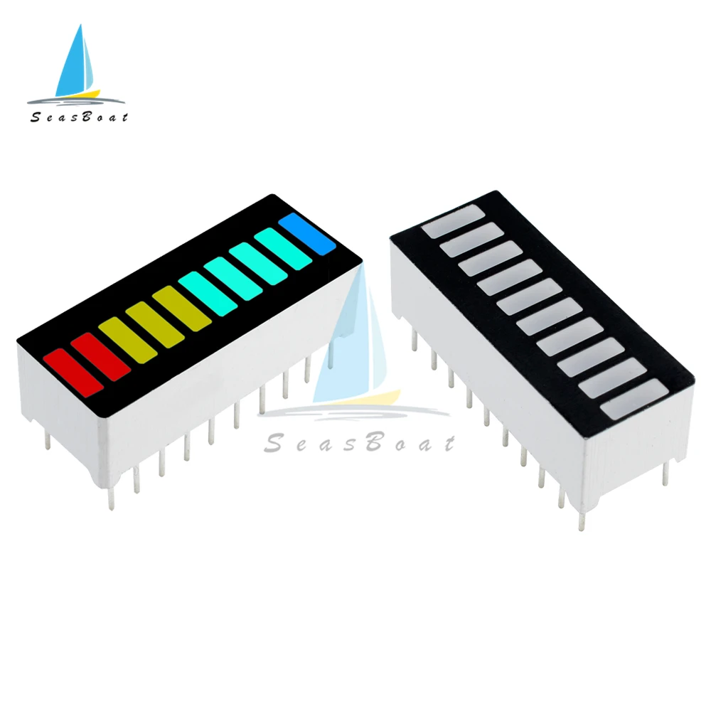 LED Display 10 Segment Bargraph Light LED Bar Graph Indicator DIP Red Yellow Green Blue Bar Graph Display Module DIY