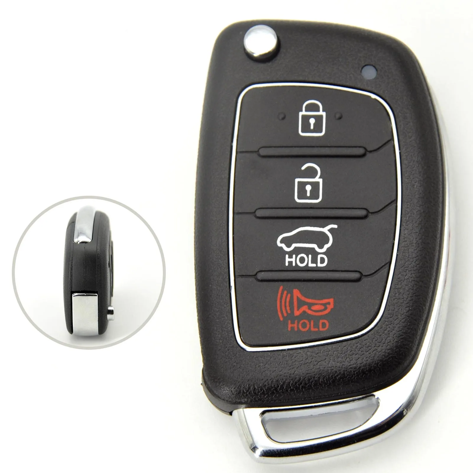 New Replacement 4 Buttons Remote Key Shell Case Filp Key Fob For Hyundai Sonata 2017 Ix35 Santa Fe i30 i20 Ix45 Car Accessorie