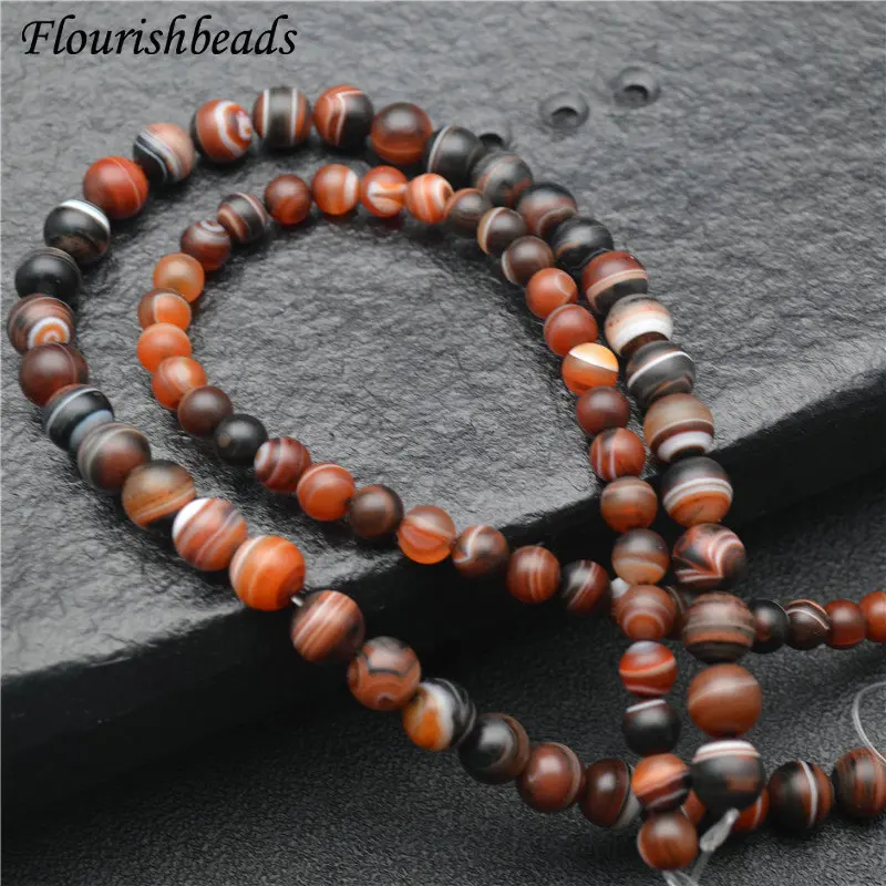 6mm 8mm 10mm 12mm Striated Natural Red Agate Round Beads Jewelry Making Earrings Necklace Stone Loose Beads 5 Strands