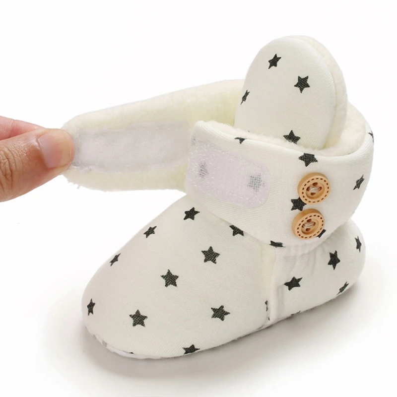 Neswborn-zapatos BabyWarm de estrella para niño y niña, calzado informal de algodón sólido, zapatos para caminar con fondo suave, zapatillas para niño Ins Frist